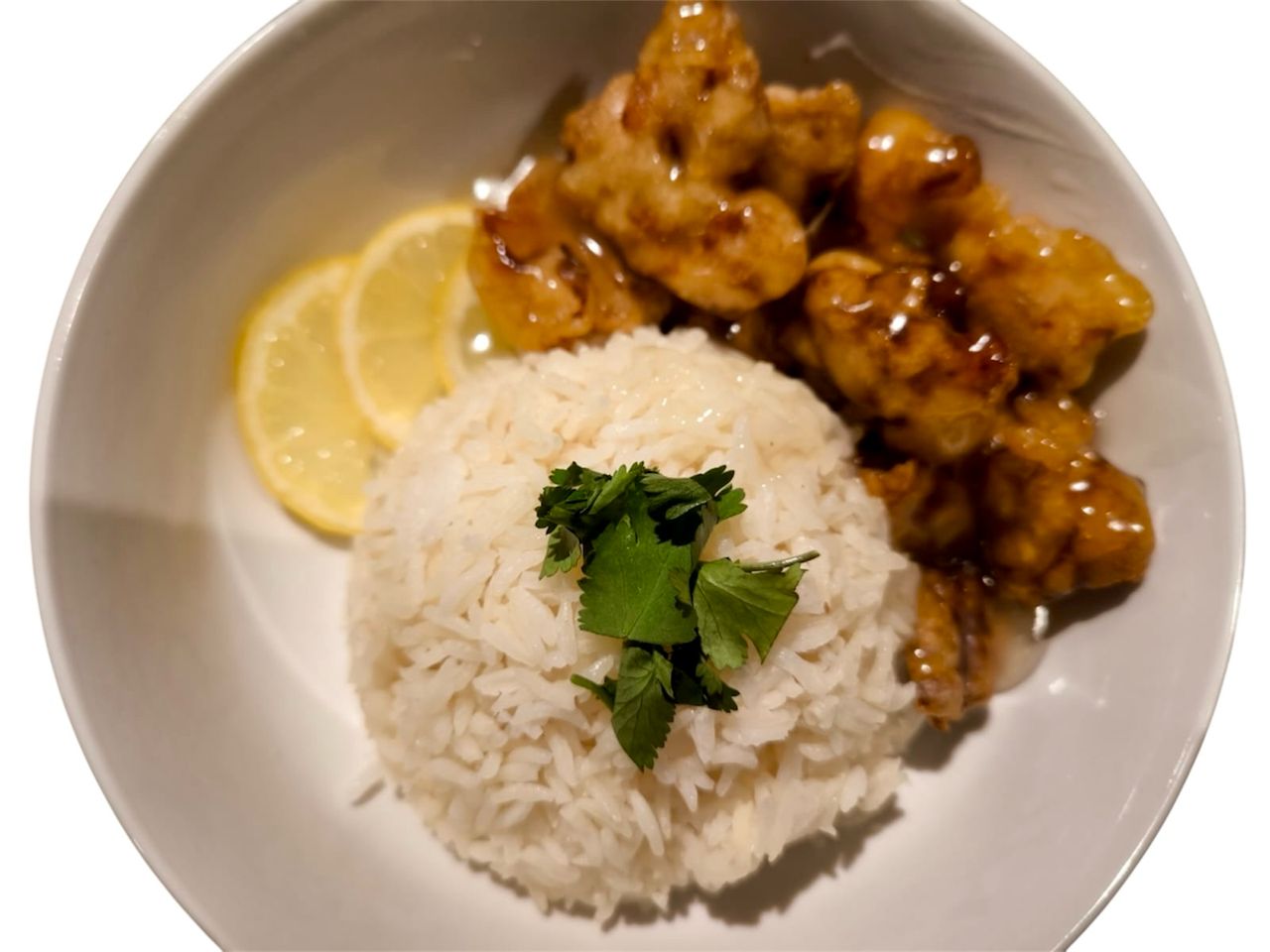 Orange chicken with rice